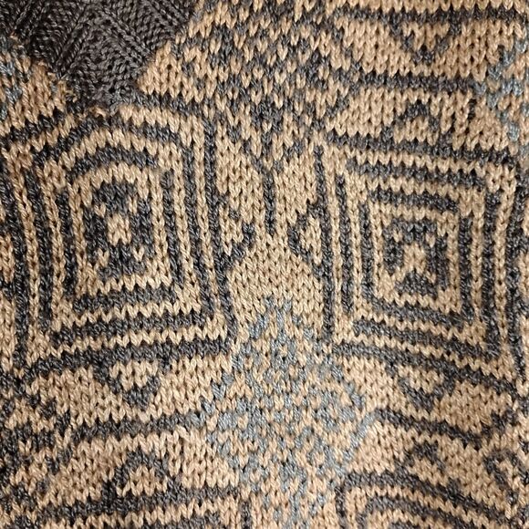 Qiviuk sweater unisex M bison fibre merino wool mulberry silk v-neck geometric - Picture 3 of 9